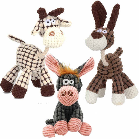 Soft Dog Toys with Rope - Sheep, Donkey and Dog