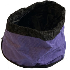 Purple Portable Canvas 1 litre Waterbowl Open - Presents For Paws