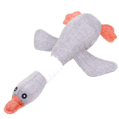 Grey Linen Duck Toy - Presents For Paws