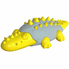 Yellow Crocodile Shape Tough Teething Toys for Dogs