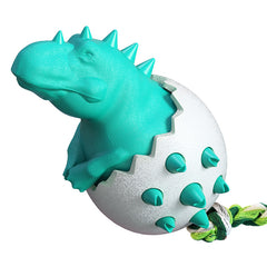 Presents For Paws Light Blue Dinosaur  Egg Tough Dog Toy - TPR