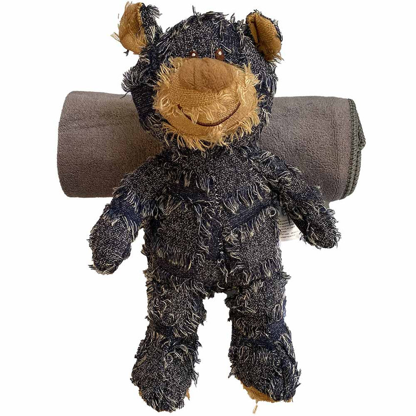 Teddy Bear Box.  Blue Bear and Deluxe Dog Towel