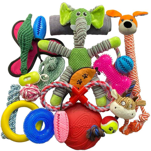 Extra Large Customised Dog Toy selection of 20 Different Toys Presents For Paws