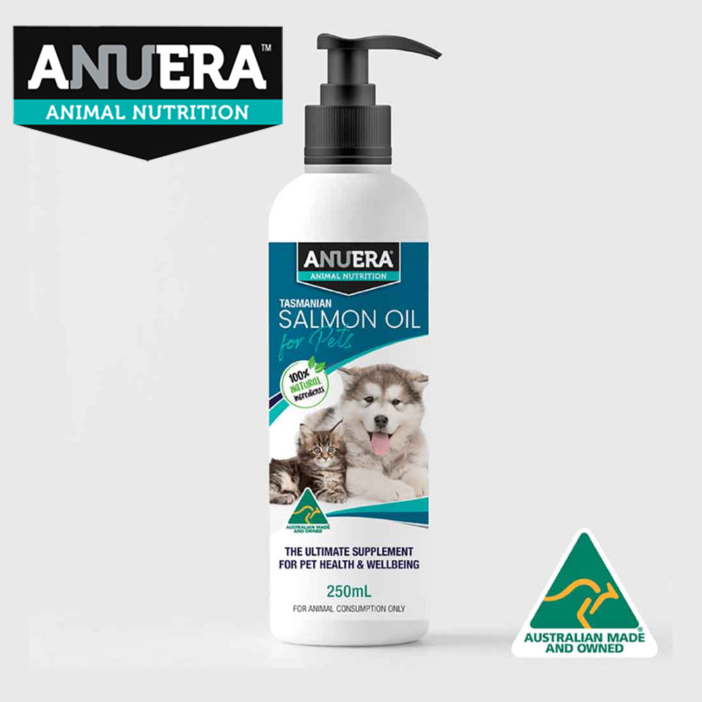 ANUERA™ Animal Nutrition Tasmanian Salmon Oil 250ml (Includes Delivery)