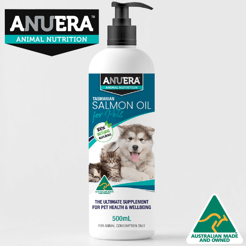 ANUERA™ Animal Nutrition Tasmanian Salmon Oil 500ml (Includes Delivery)