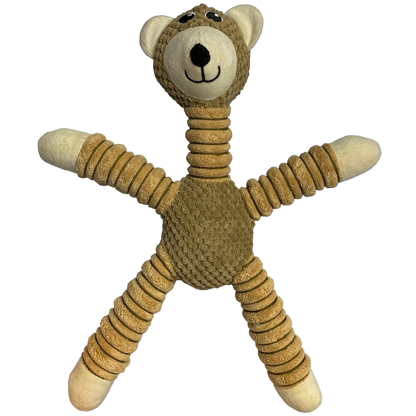 Brown Bear Dog Toy with Chew Mesh in arms, legs and neck - Presents For Paws