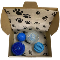 Blue Tough Balls for Dogs. TPR and Natural Rubber for +10-20kg Dogs