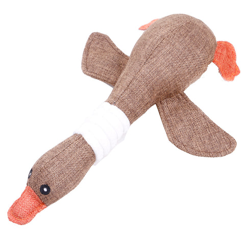 Brown Linen Duck Toy - Presents For Paws