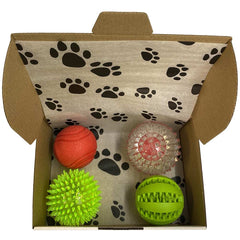 Green and Red Tough Balls for Dogs. TPR and Natural Rubber for +15kg Dogs