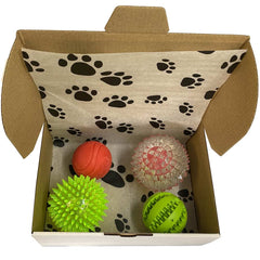 Green and Red Tough Balls for Dogs. TPR and Natural Rubber for +10-20kg Dogs