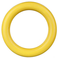Yellow Natural Rubber Tough Dog Chew Ring - 9cm Presents For Paws